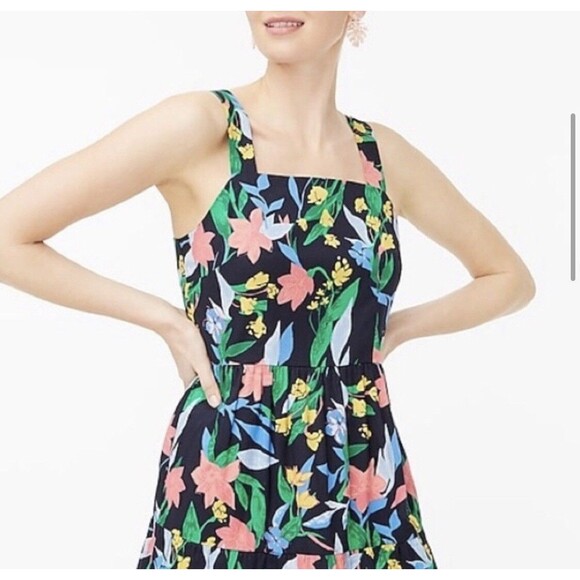 J. Crew Imogine Women's Size 14 Floral Tiered Sleeveless Midi Maxi Dress Cottage - Picture 3 of 8